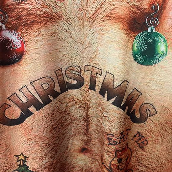 Men’s med Large Ugly Christmas’s Sweater Hairy Back Funny Holiday leg lamp Skull - Picture 2 of 8